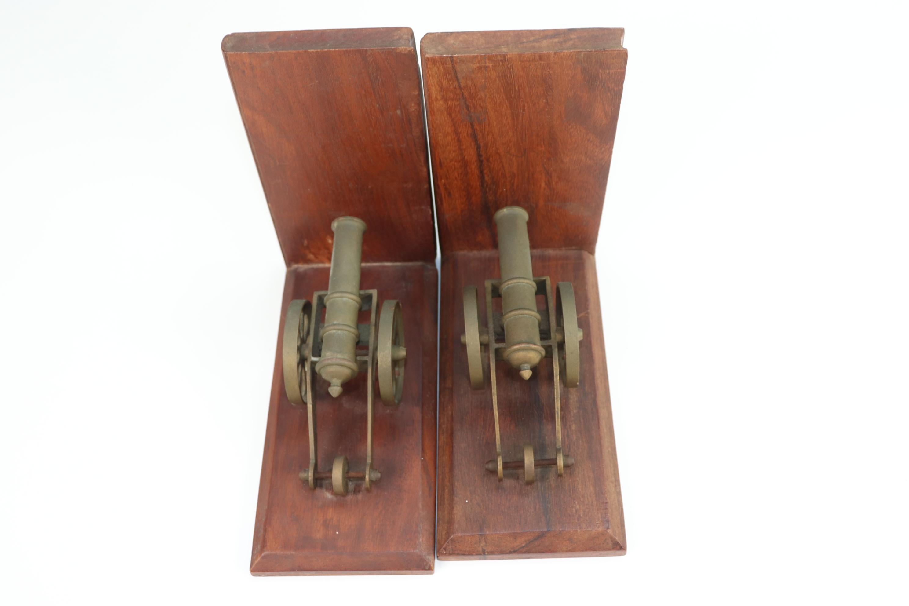 Vintage Brass Cannon Bookends