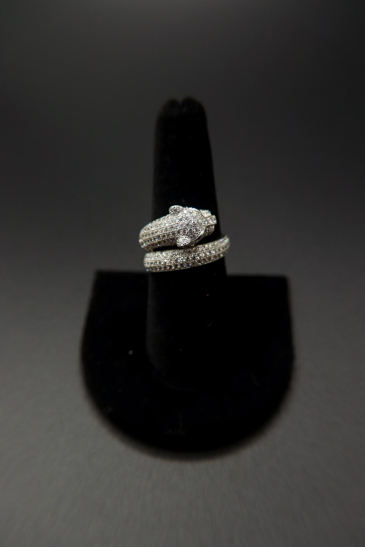 Crystal Panther Ring