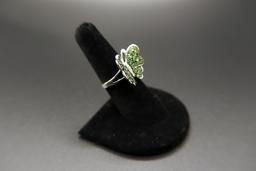Russian Chrome Diopside Butterfly Ring