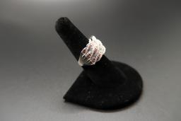 Champagne Diamond Sterling Silver Band