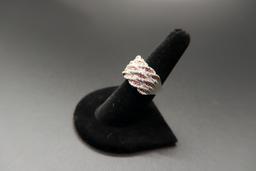 Champagne Diamond Sterling Silver Band