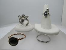 3 Sterling Rings , 1 Sarah Coventry, 1970's-2000's