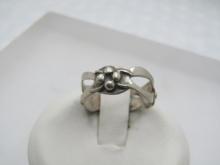 Vintage Sterling Mexican Open Band Ring, Sz. 6, 1960's-1970's, Signed