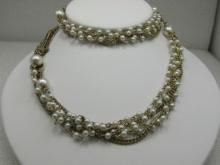 Vintage Faux Pearl Multi-Strand 56" Necklace 1960's
