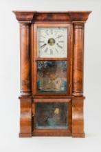 Large Antique Forestville Mfg Wooden Mantel Clock