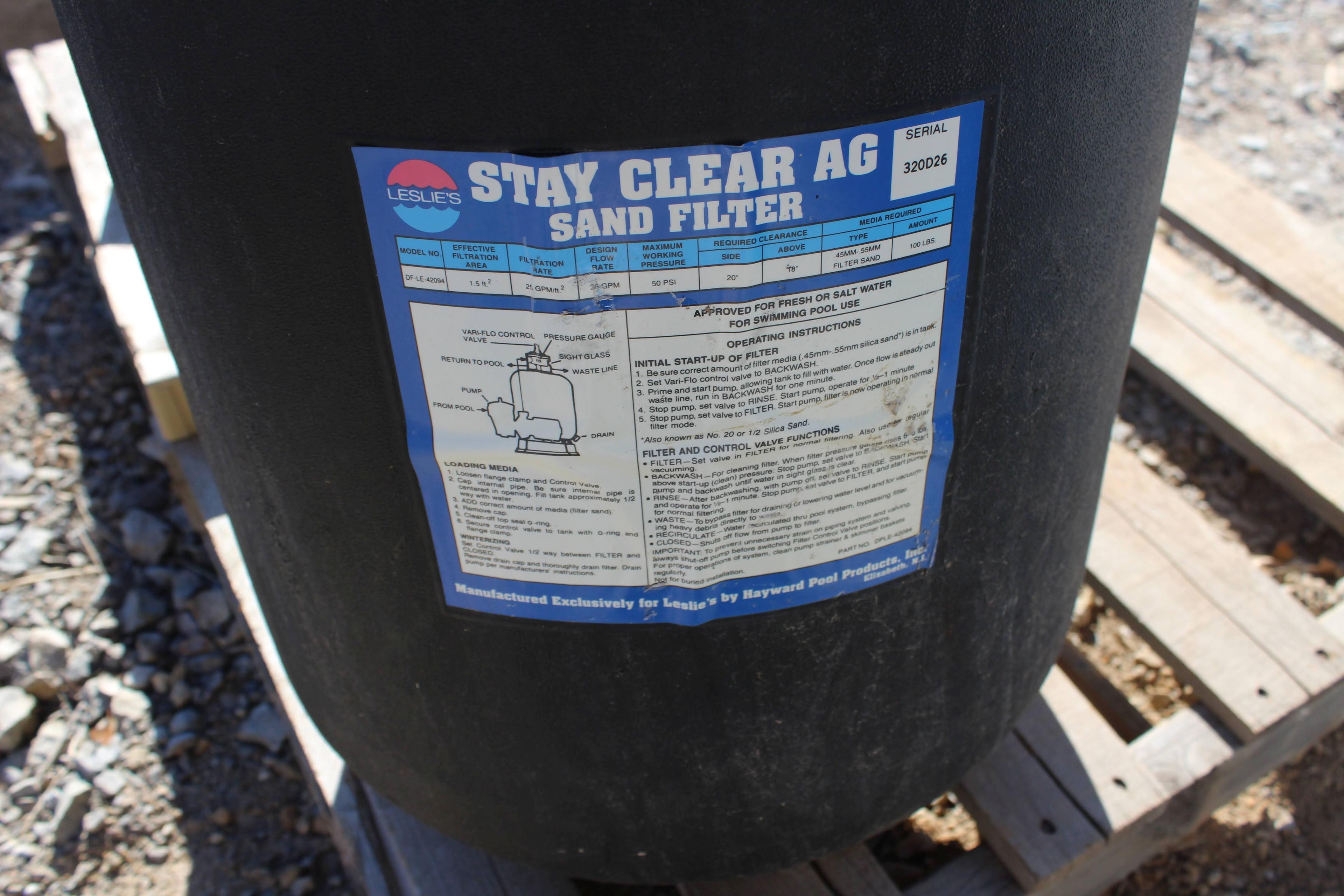 Leslie's Stay Clear AG Sand Filter