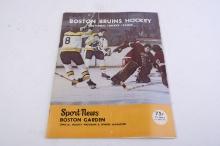 1972-73 Boston Bruins Hockey Sport News official hockey program and sports magazine