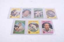 Seven 1959 Topps baseball cards, all Red Sox players
