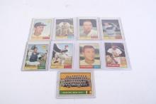 Nine 1961 Topps baseball cards, all Red Sox players