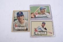 Three 1952 Topps baseball cards