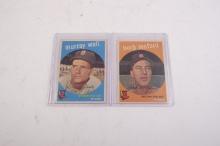 Two 1959 Topps baseball cards, all Red Sox players