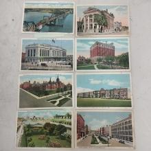 Vintage Post Cards w/1¢Franklin Stamps