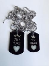 His and Hers Dog Tag Necklace
