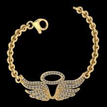 0.46 CtwVS/SI1 Diamond 14K Yellow Gold Charm Bracelet (ALL DIAMOND ARE LAB GROWN )