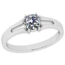 CERTIFIED 0.5 CTW F/VS2 ROUND (LAB GROWN Certified DIAMOND SOLITAIRE RING ) IN 14K YELLOW GOLD