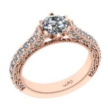 1.86 Ctw VS/SI1 Diamond 14K Rose Gold Engagement Halo Ring(ALL DIAMOND ARE LAB GROWN)