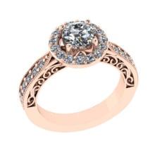 1.90 Ctw VS/SI1 Diamond14K Rose Gold Engagement Ring (ALL DIAMOND ARE LAB GROWN)