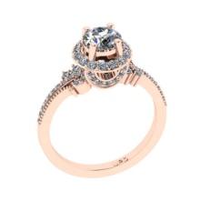 1.61 Ctw VS/SI1 Diamond14K Rose Gold Engagement Ring (ALL DIAMOND ARE LAB GROWN)