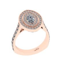 1.67 Ctw VS/SI1 Diamond 14K Rose Gold Engagement Halo Ring(ALL DIAMOND ARE LAB GROWN)