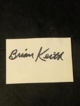 Brian Keith hand signed index card w/coa