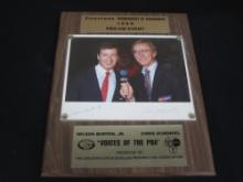 Nelson Burton Jr and Chris Schenkel Signed Plaque