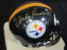 Andy Russell Signed Mini Helmet Certified COA