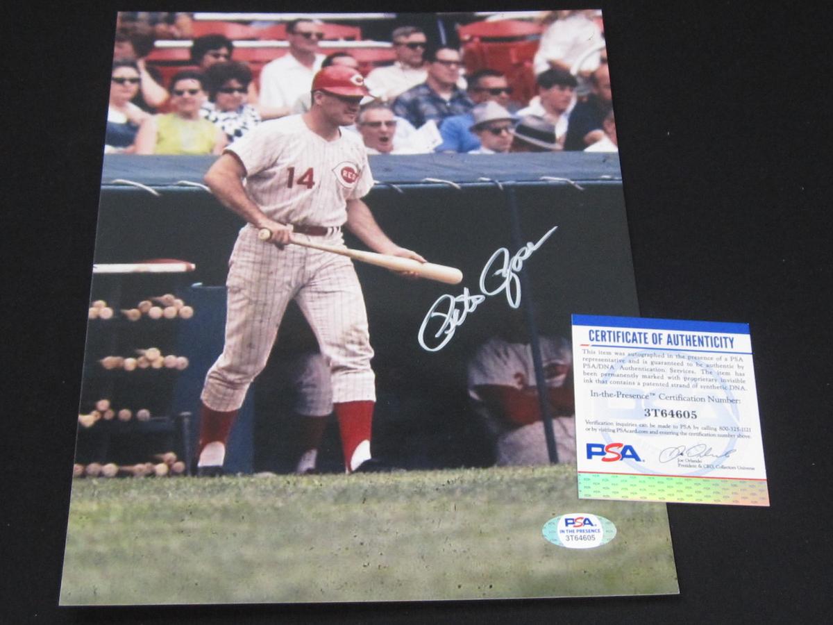 Pete Rose Signed 8x10 Photo PSA Certified w COA