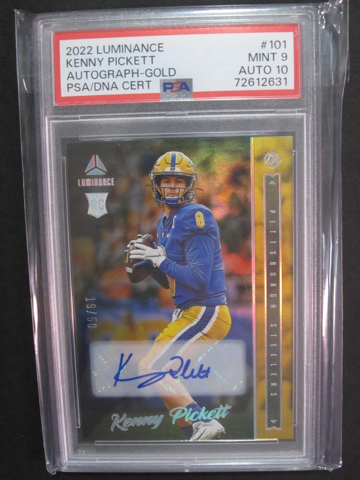 2022 Luminance Kenny Pickett Auto Gold PSA/DNA Mint 9 Auto 10