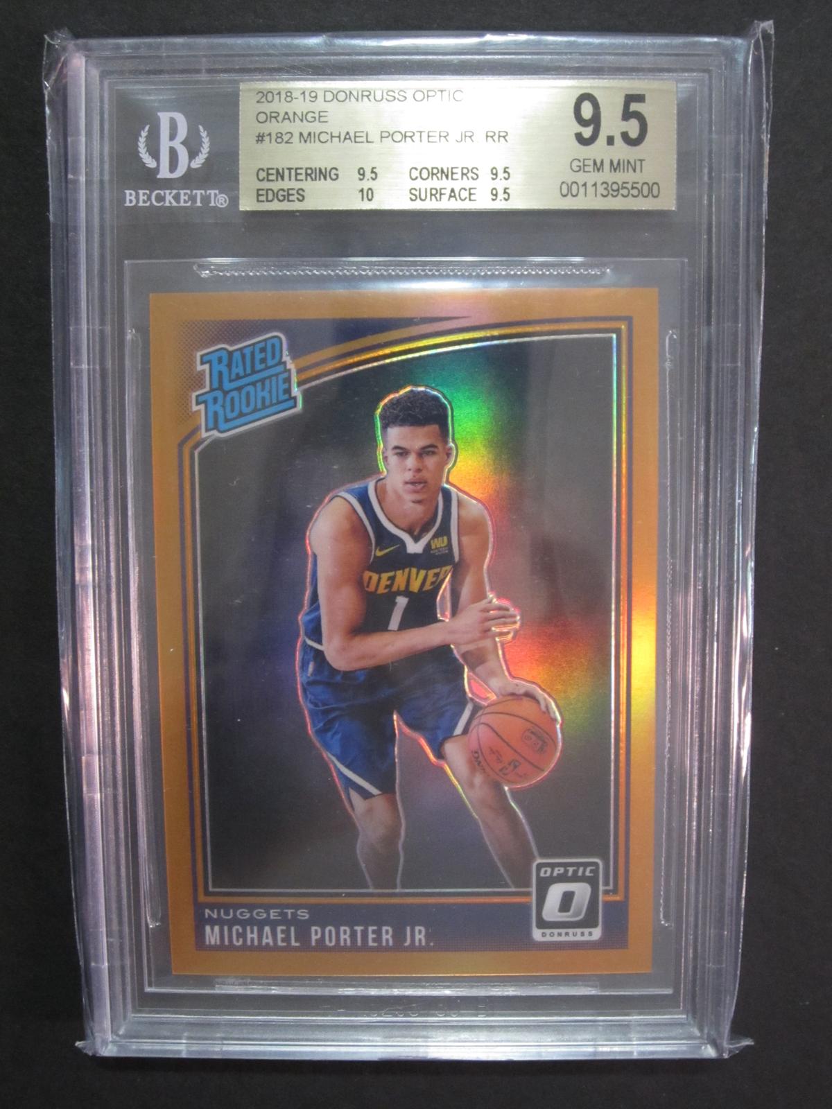 2018-19 Donruss Optic Orange Michael Porter Jr Beckett GM MT 9.5