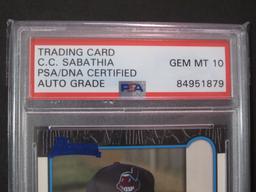 Trading Card CC Sabathia PSA/DNA Certified Auto Grade GM MT 10