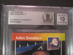 1989 Donruss #642 John Smoltz Authentic Auto Beckett Auto 10