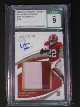 Najee Harris 2021 Panini Immaculate Collegiate Patch Auto Gold Mint 9