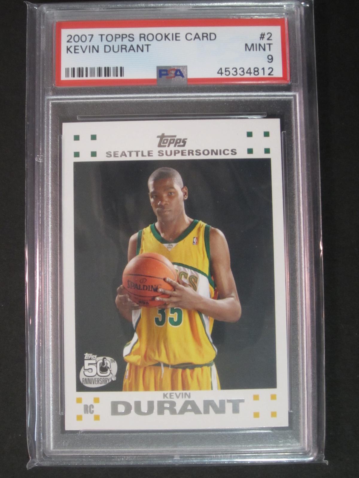 2007 Topps Rookie Card Kevin Durant #2 PSA Mint 9