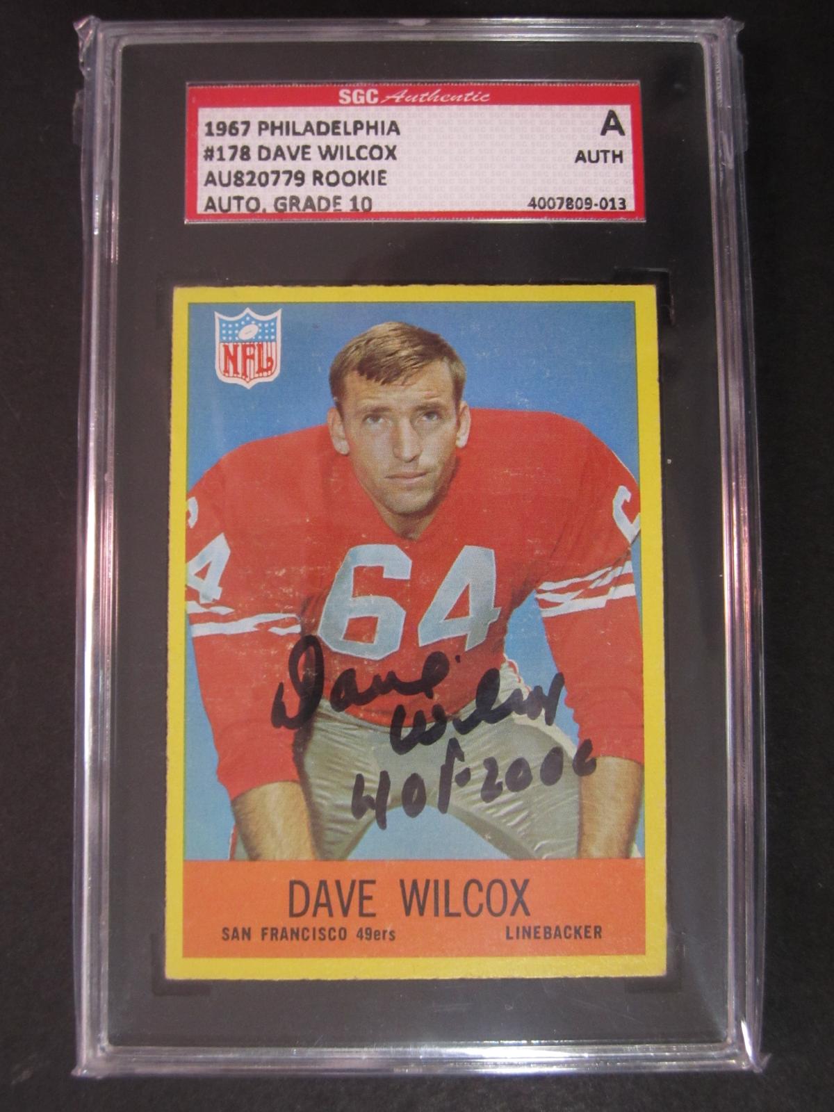 1967 Philadelphia #178 Dave Wilcox Auto Grade 10