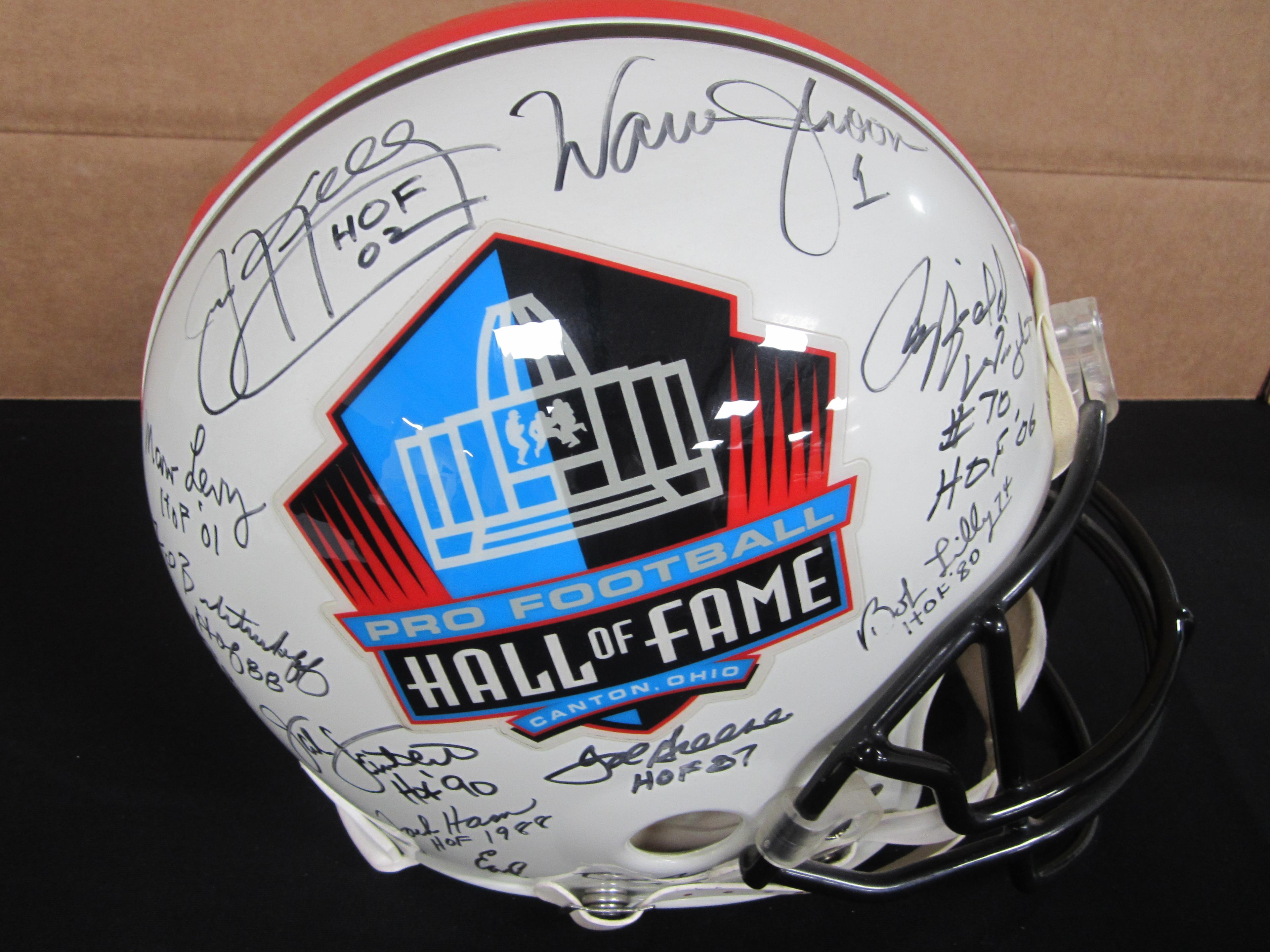 FULL SIZE PRO FOOTBALL HOF SIGNED HELMET WITH COA