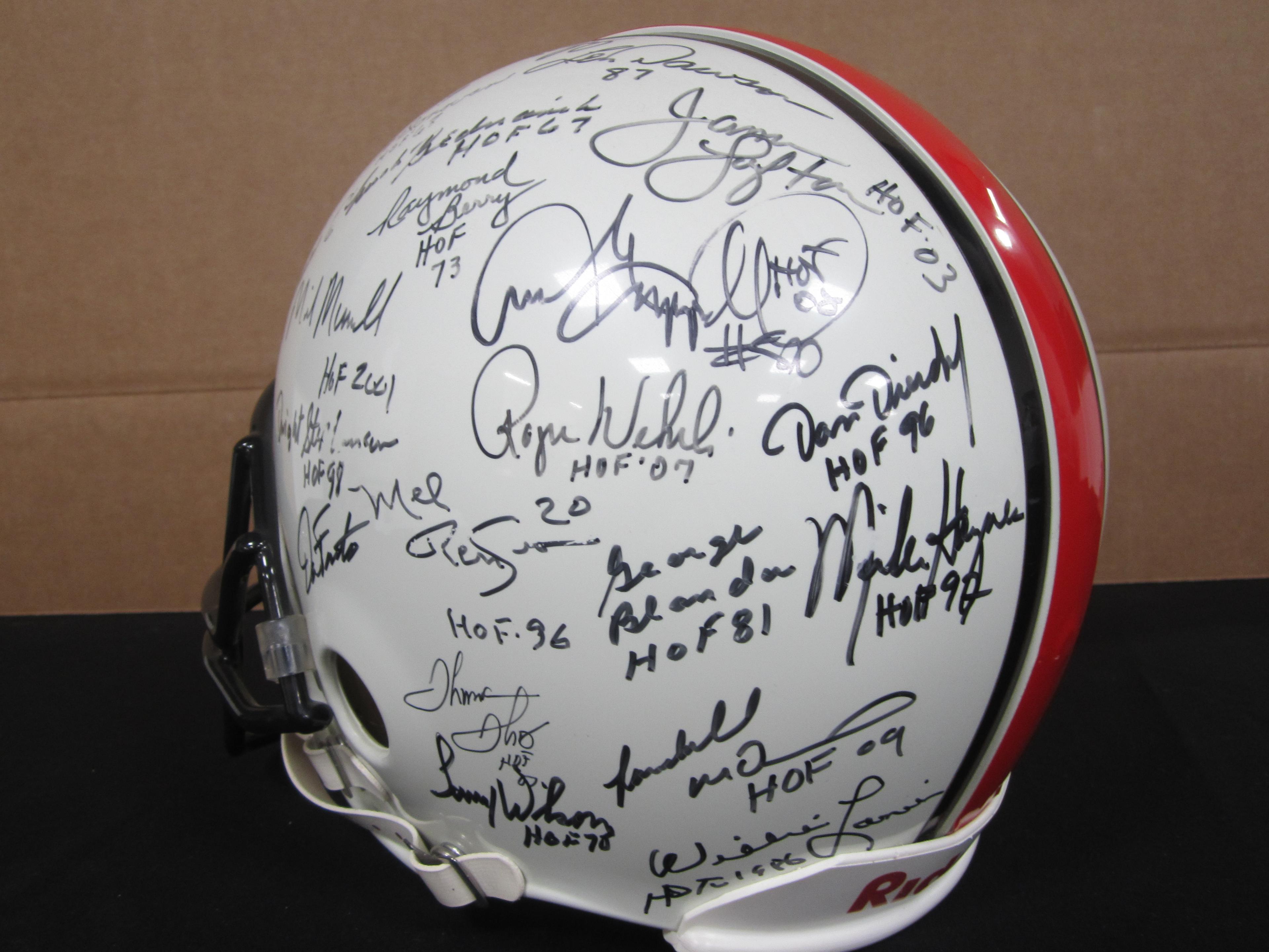 FULL SIZE PRO FOOTBALL HOF SIGNED HELMET WITH COA