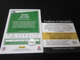 Josh Allen Buffalo Bills Signed Card Certified w COA