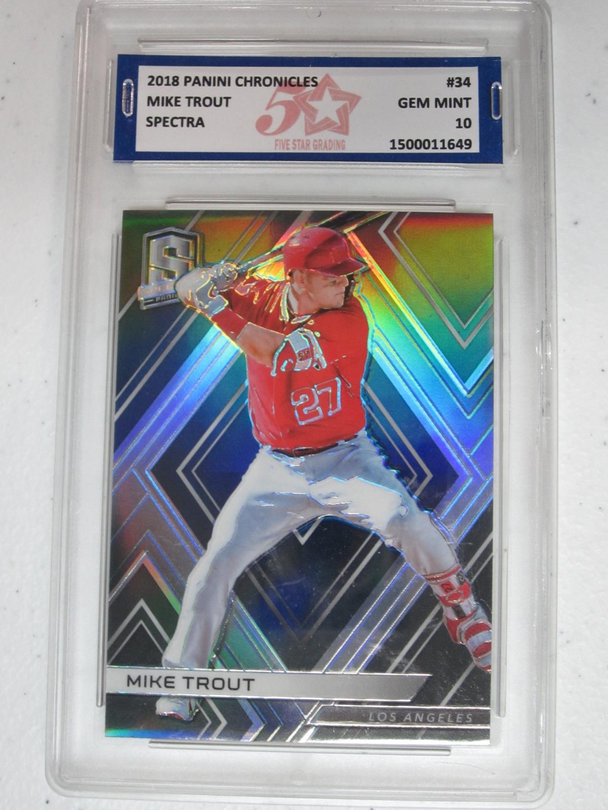 2018 Panini Chronicles Mike Trout Spectra #34 GM MT 10 Five Star Graded