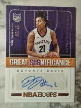 2018-19 NBAHoops Great Significance Auto SSP Deyonta Davis / 10