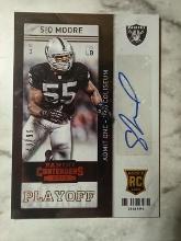 2013 Contenders Auto Rookie Sio Moore Playoff Ticket /99
