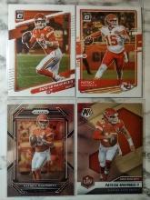 4-Patrick Mahomes Base Cards Prizm, 2 Optic, Mosaic