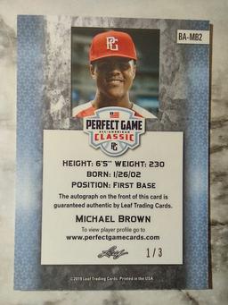 2019 Leaf Metal Perfect Game Classic Red Wave Auto Michael Brown 1/3