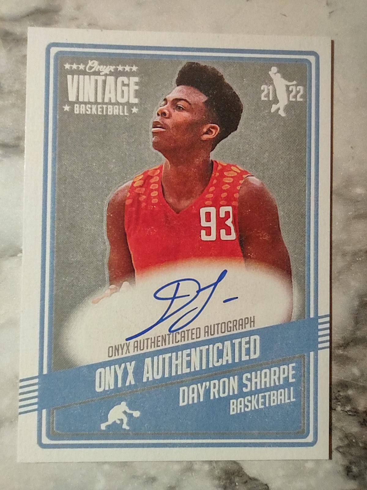 2021 ONYX Rookie Auto Day'Ron Sharpe