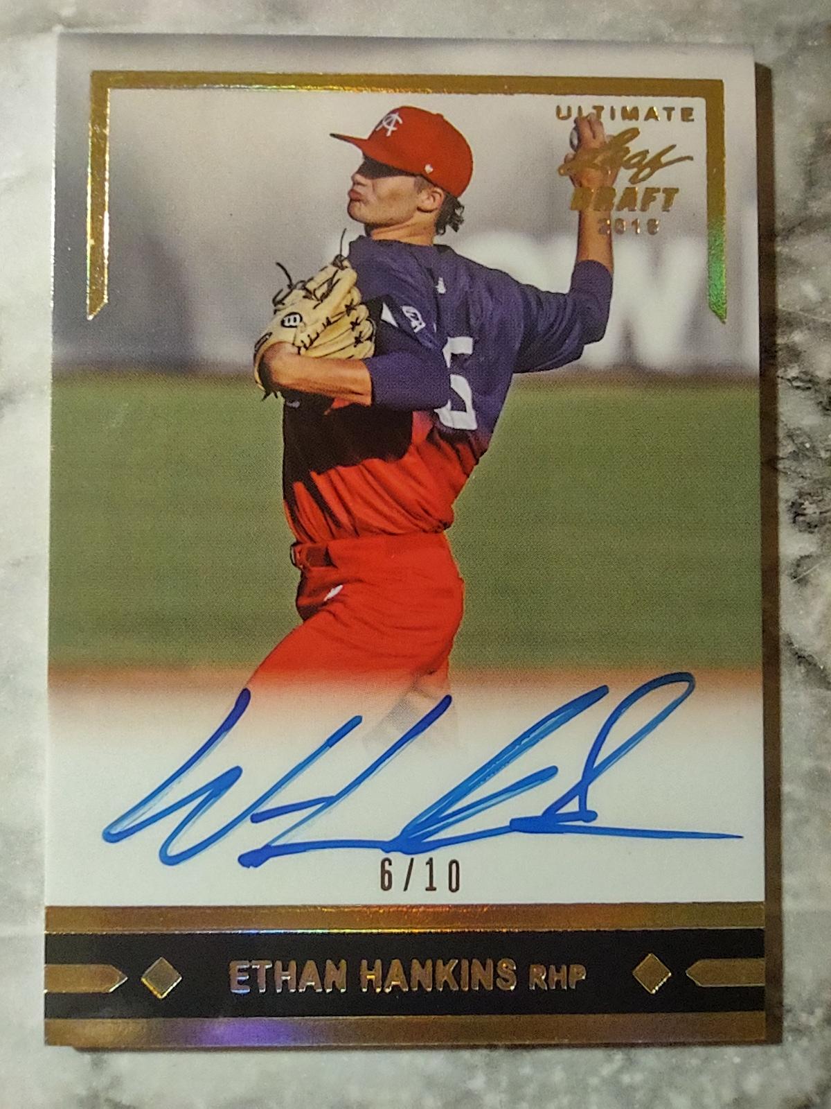 2018 Leaf Draft Gold Ethan Hankins /10