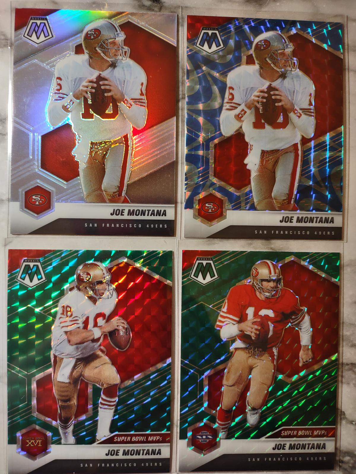 4 Card Joe Montana Mosaic Parallel Lot