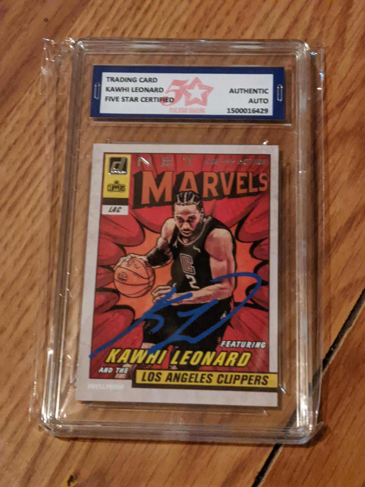 Kawhi Leonard auto 2021 Donruss authenticated by Fivestar Grading Graded marvels