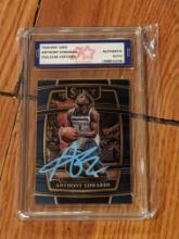 Anthony Edwards 2021 Panini Select autographed Authenticated by Fivestar Grading/blue prizm