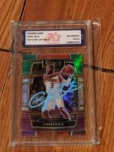 Chris Paul 2021 Panini Select auto Authenticated by Fivestar Grading Graded/red green purple