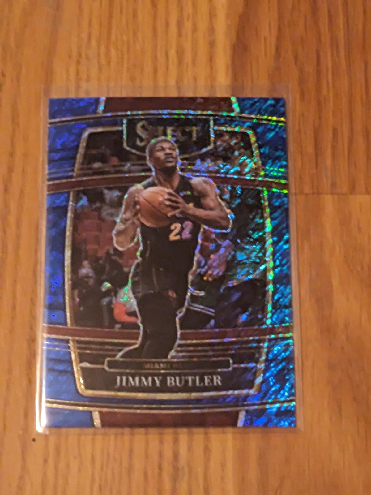 2021-22 Panini Select #97 Blue Shimmer Prizm Jimmy Butler Miami Heat