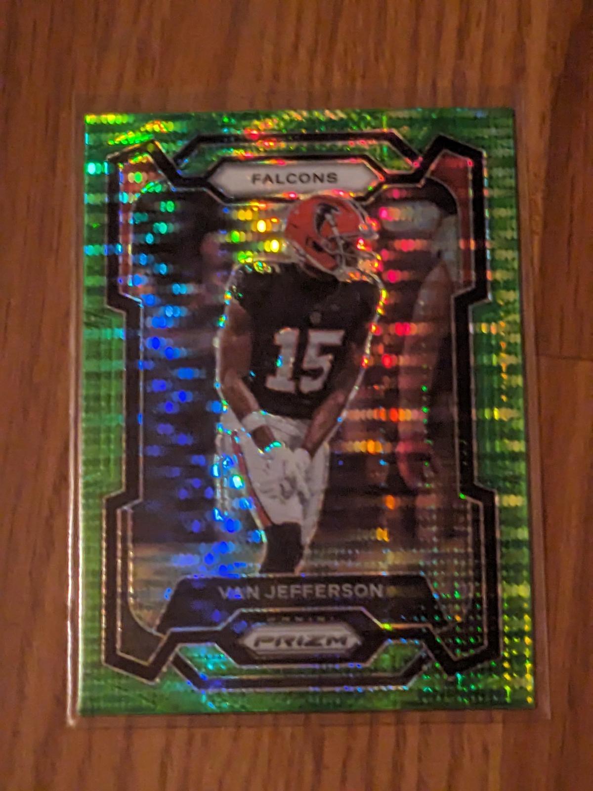 2023 Panini Prizm Football Van Jefferson Neon Green Pulsar #171 Falcons